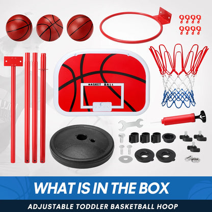 Kids Basketball Hoop, Basketball Hoop Indoor Adjustable Height 2.8-5 FT - Toddler Basketball Hoop - Basketball Goals Indoor Outdoor Play