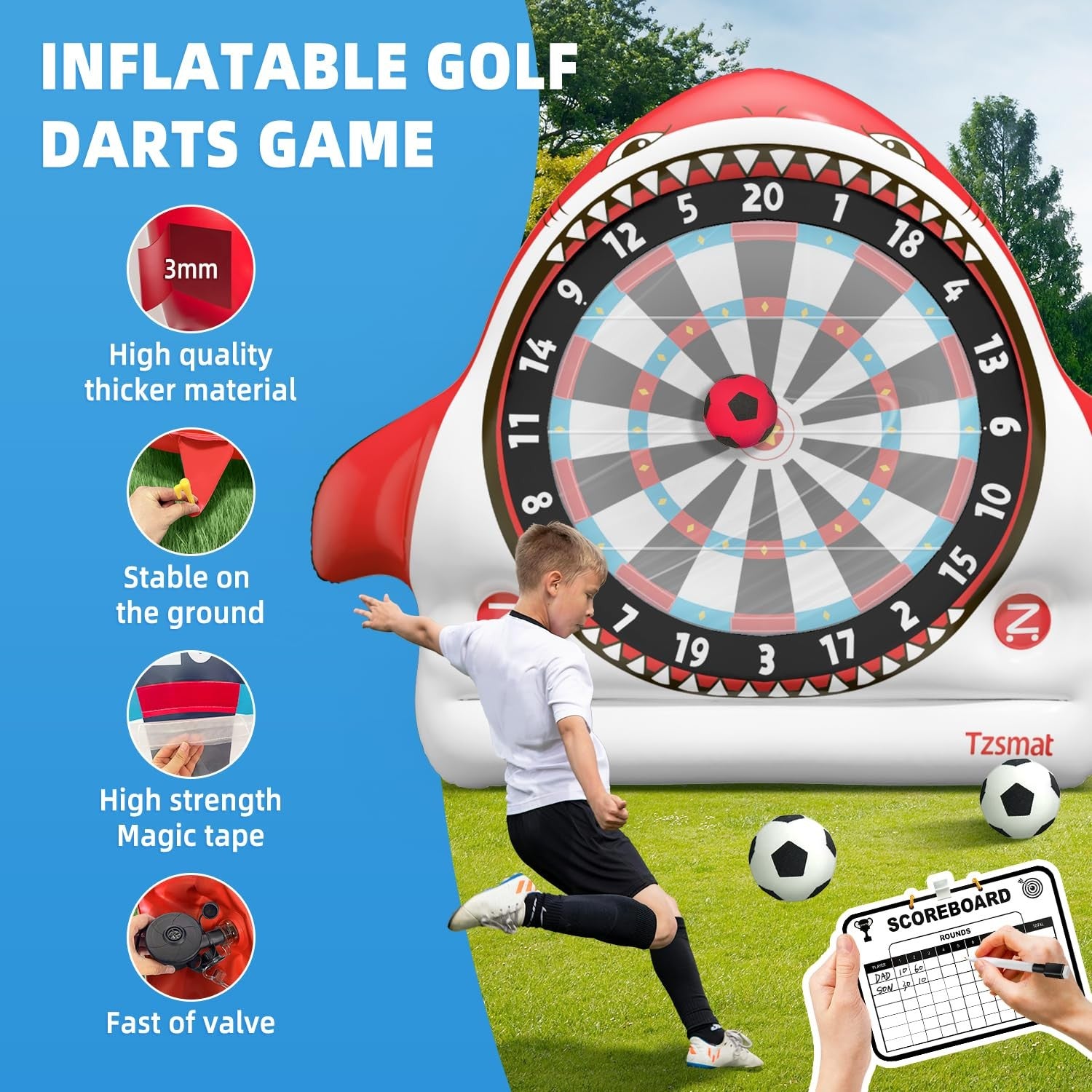 Inflatable Game Outdoor Giant Dartboard for Soccer Large Carnival Outdoor Gam...