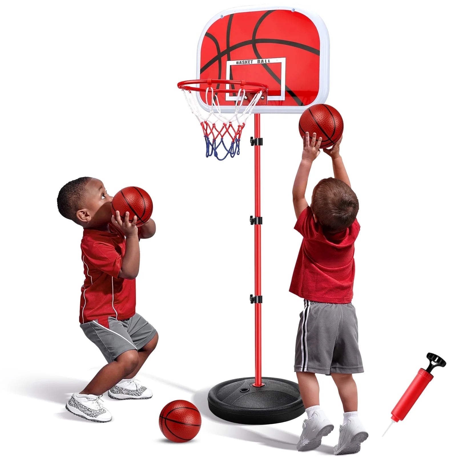 Kids Basketball Hoop, Basketball Hoop Indoor Adjustable Height 2.8-5 FT - Toddler Basketball Hoop - Basketball Goals Indoor Outdoor Play