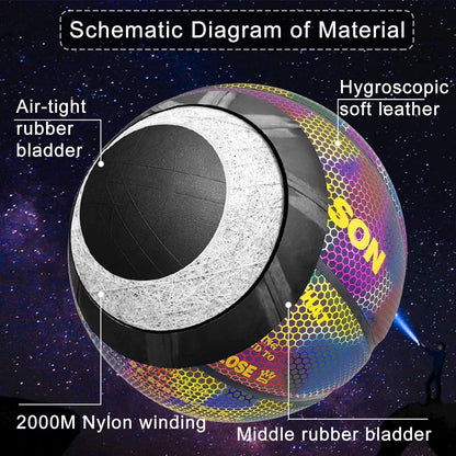 Basketball, Holographic Basketball Size 5 (27.5") & Size 6 (28.5") & Size 7 (29.5") for Kids & Adults, Reflective Glowing Leather Basketball, Indoor Outdoor Basketball Gifts for Boys Girls