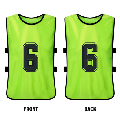 6PCS/2PCS Adults Soccer Pinnies Quick Drying Football Team Jerseys Youth Sports Scrimmage Soccer Team Numbered Bibs Sports Vest