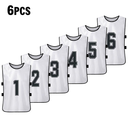 6PCS/2PCS Adults Soccer Pinnies Quick Drying Football Team Jerseys Youth Sports Scrimmage Soccer Team Numbered Bibs Sports Vest